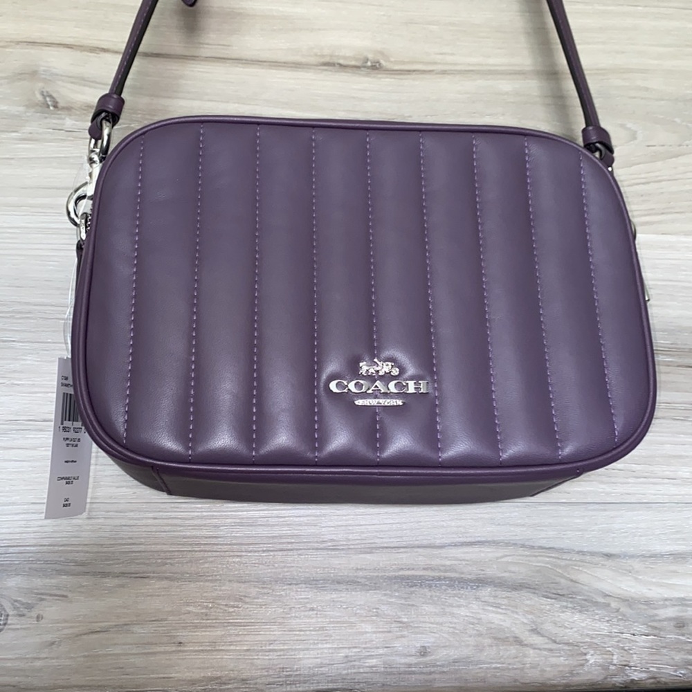 NWT- Coach Linear Quilted Nappa Leather Jes Crossbody, Amethyst